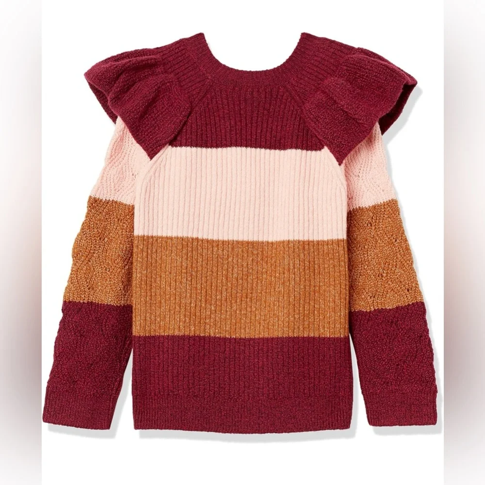 Girls Soft Touch Ruffle Sweater Medium - Picture 2 of 4
